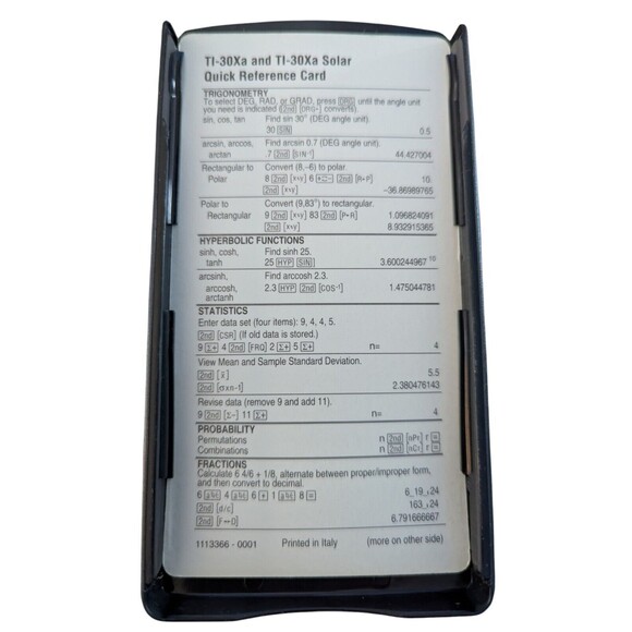 Texas Instruments TI-35Xa Scientific Calculator With Cover & Reference Card - Picture 6 of 7